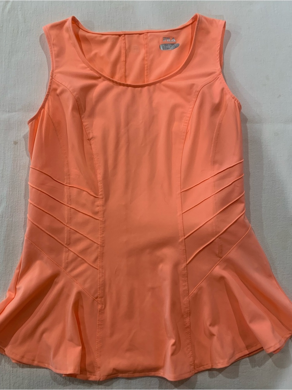 Fila Women's Peach-Orange Sleeveless Peplum Tank